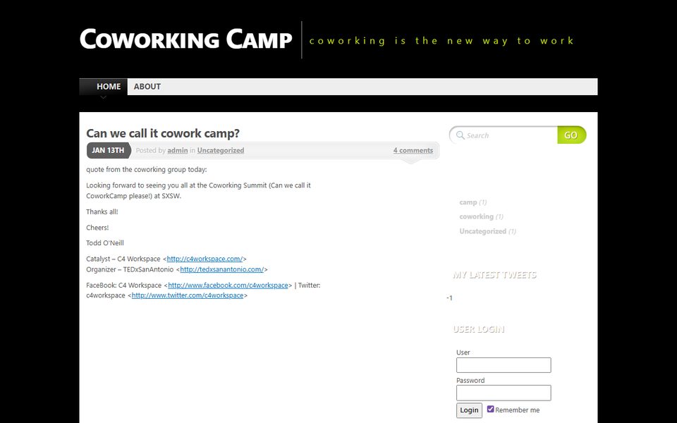 Peak-activity snapshot of coworkingcamp.com from Aug 04, 2013